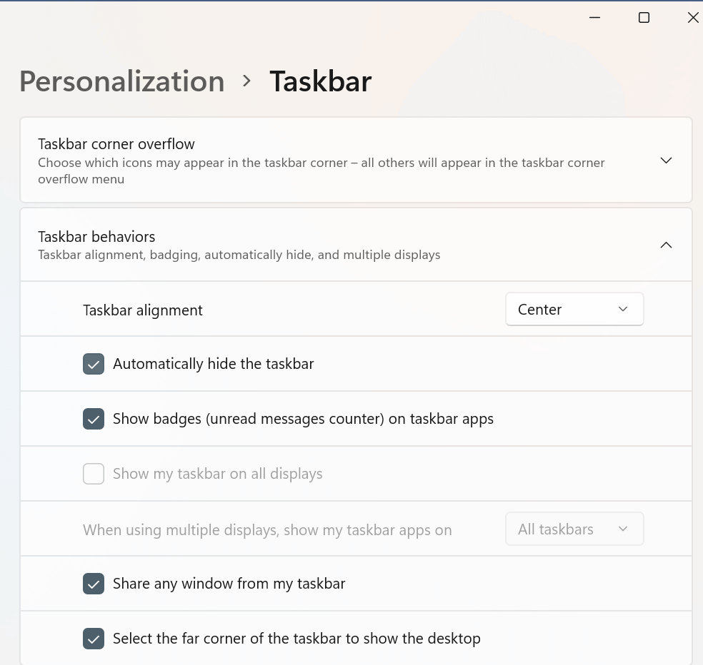 Hide Taskbar in Windows 11
