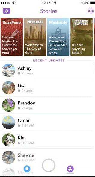 Stories page