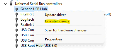 Uninstall USB Mass Storage Drivers
