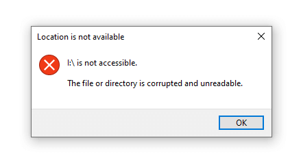 File or Directory is Corrupted and Unreadable