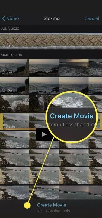 Create Movie button