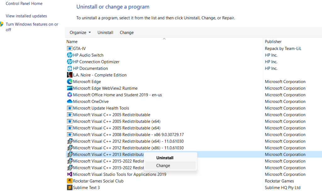 Microsoft Visual C++ program