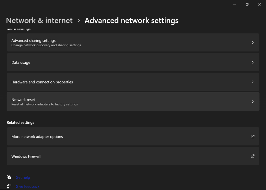  advanced network settings