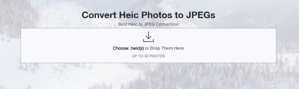 choosing heic image on heictojpg.com