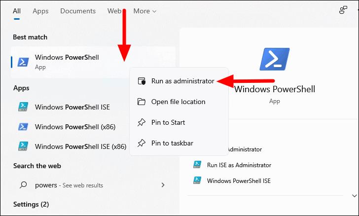 running windows powershell application as administrator