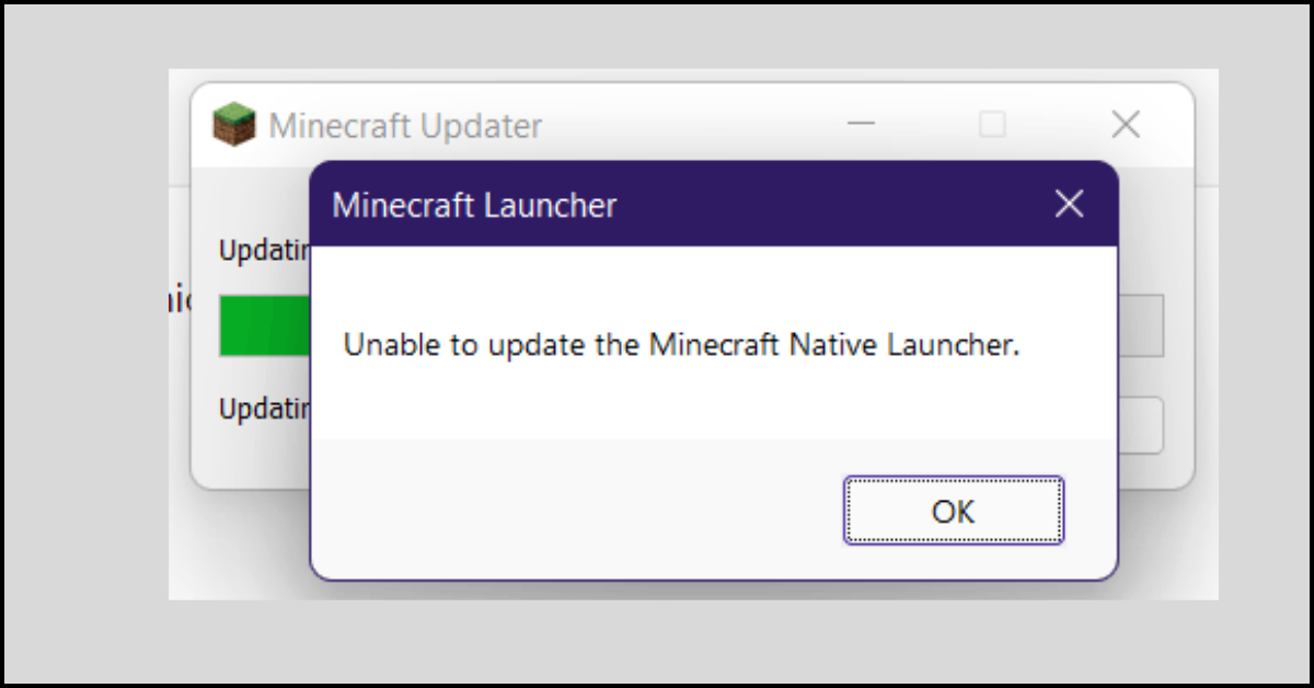 How to Fix Unable to update the Minecraft Native Launcher Windows 11