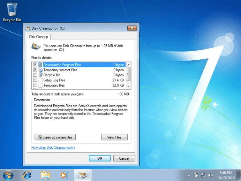 delete the temporary files