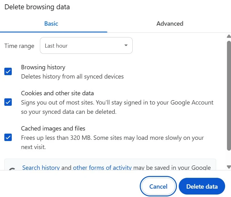select options and delete