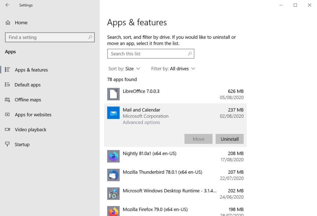 uninstall the unwanted apps