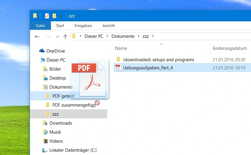drag files