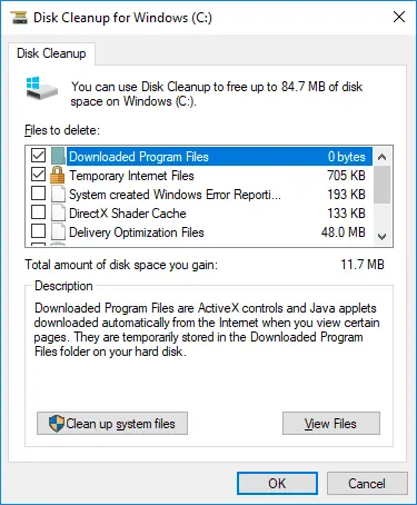 use disk cleanup tool