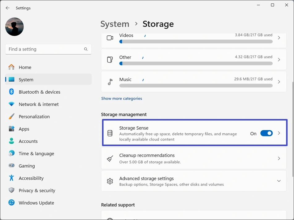 windows storage sense