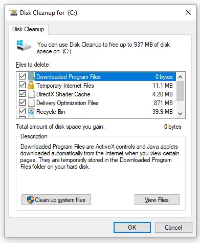 use disk cleanup