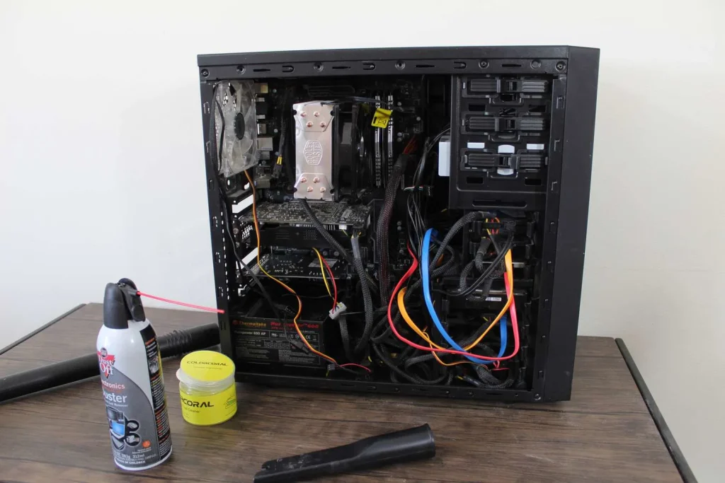 clean the cables and cabin of pc