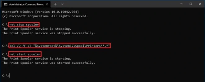 delete print queue use cmd