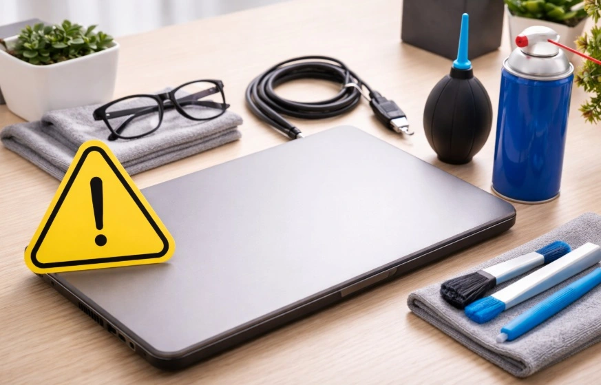 precautions before cleaning laptop fan