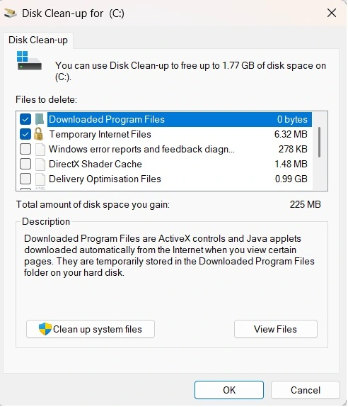 run disk clean up tool Windows 11