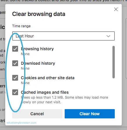 clear browser cache Microsoft Edge