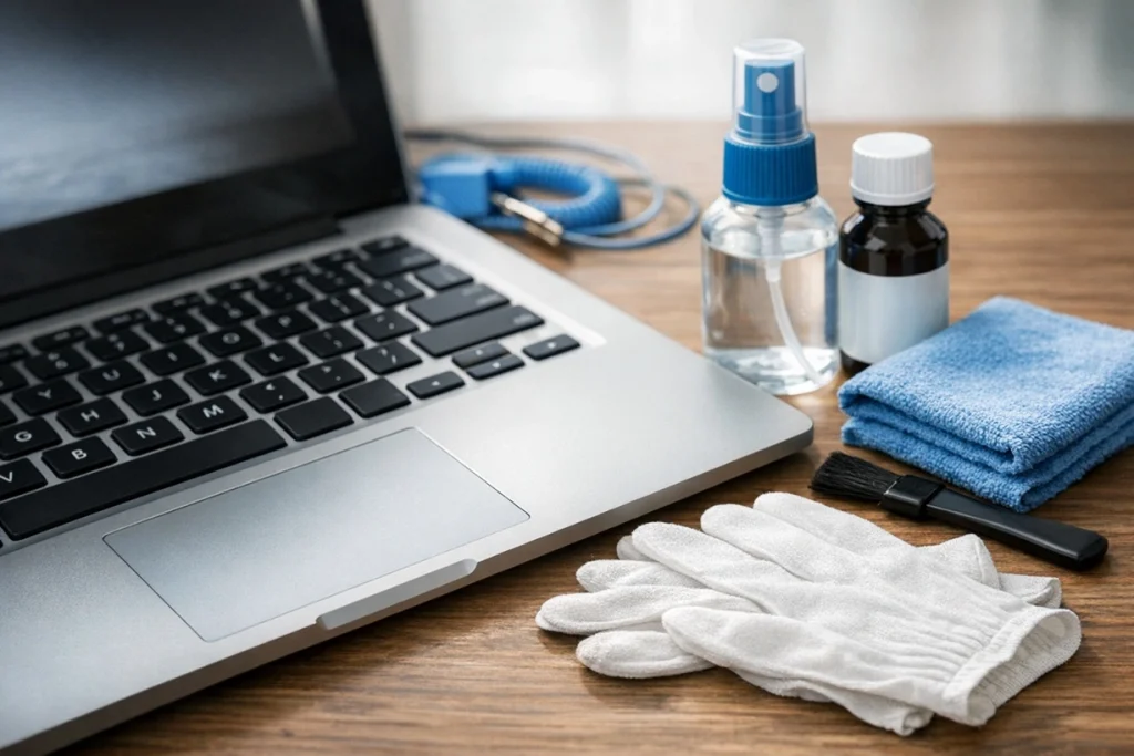 precautions to take when cleaning pc trackpad