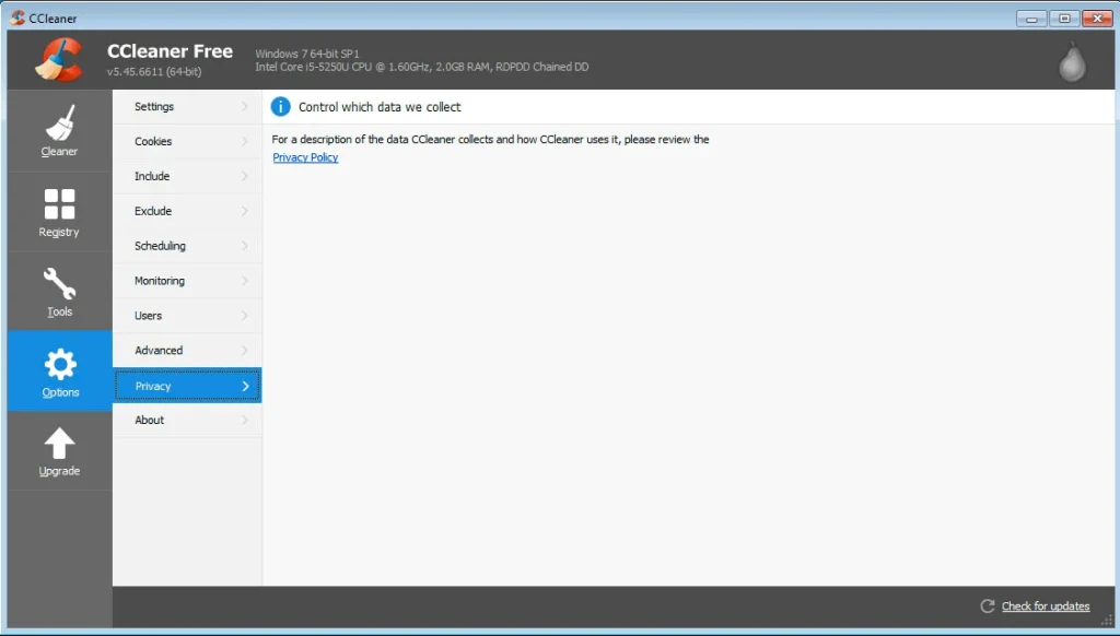 CCleaner privacy cleaner
