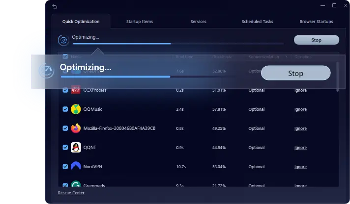 advanced system care startup optimization