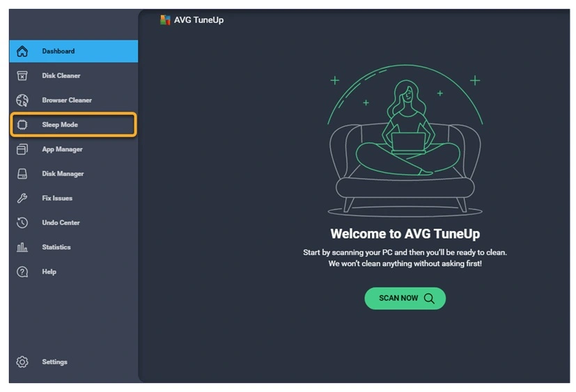 avg tune up sleep mode