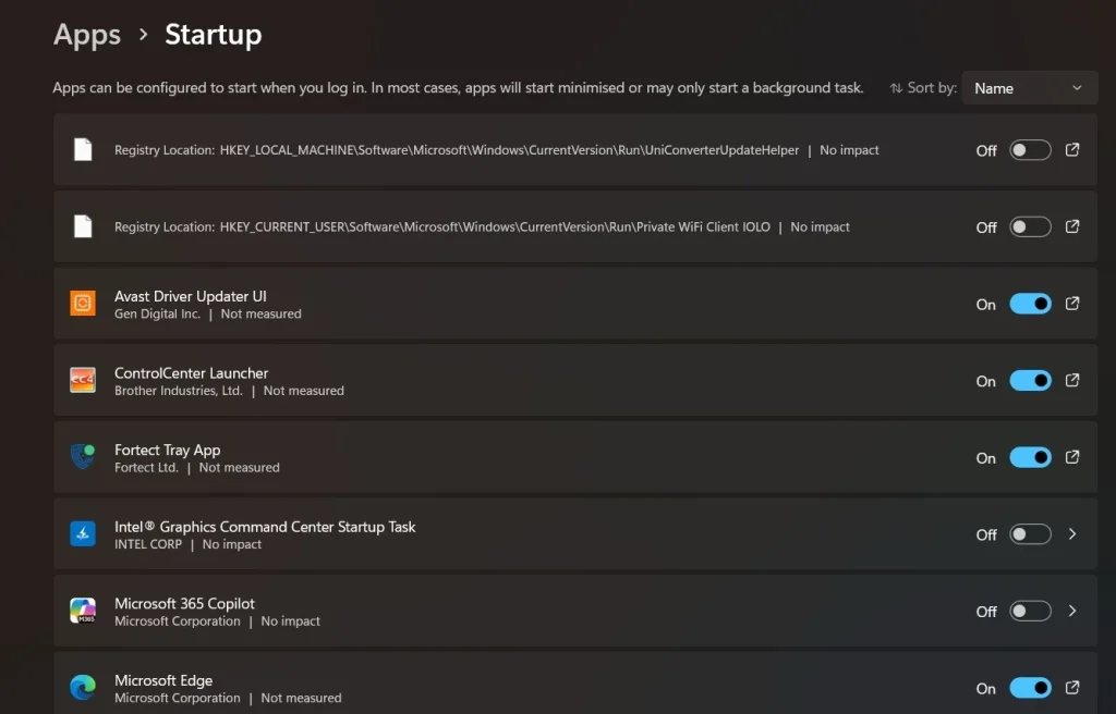 microsoft pc manager startup apps