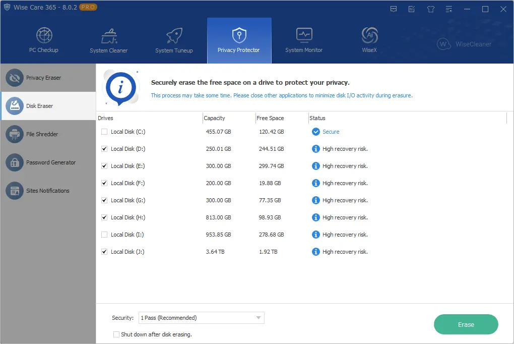 wise care 365 disk analyzer