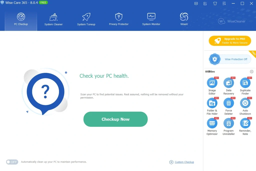 wise care 365 intro working process