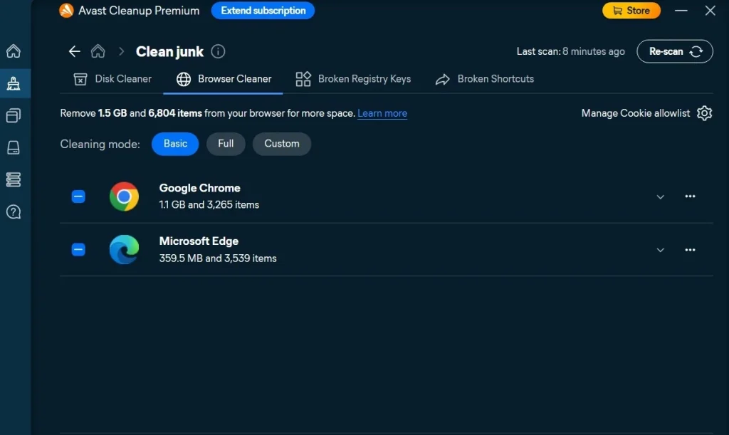 avast pc cleanup browser cleanup