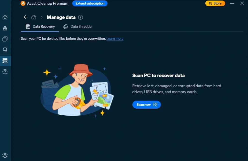 avast pc cleanup data recovery