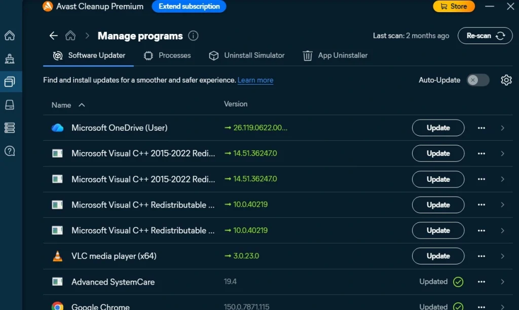 avast pc cleanup update outdated software