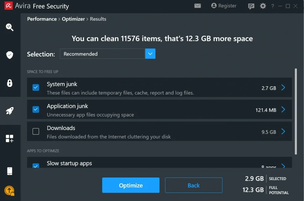 avira pc speed up junk file cleaner