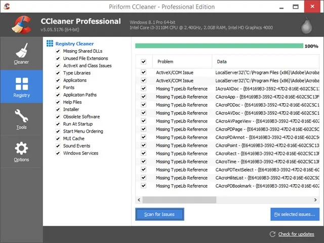 clean registry