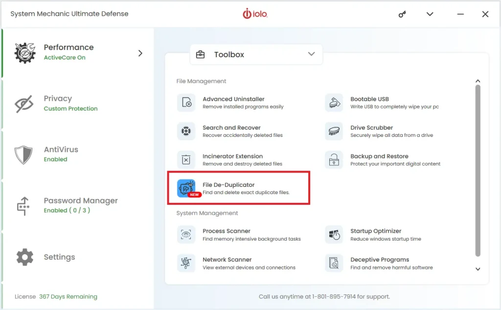 iolo system mechanic duplicate finder