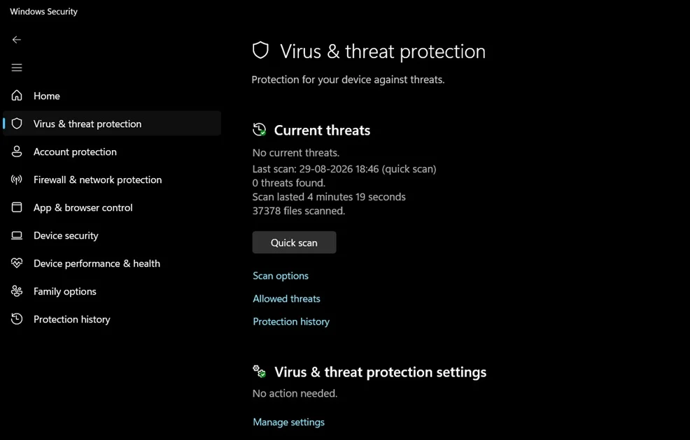 run virus malware scan