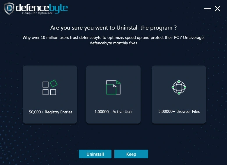 defencebyte computer optimizer remove unwanted programs