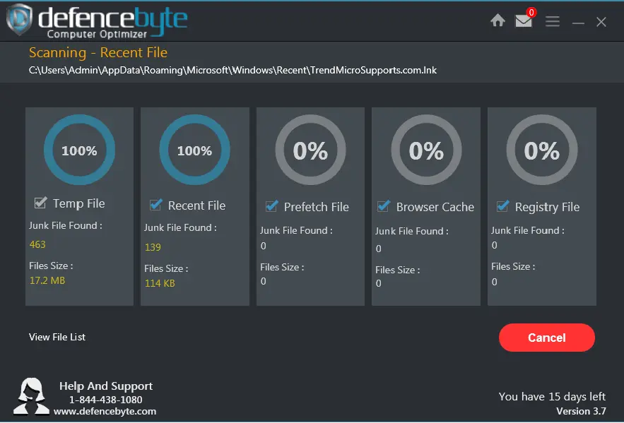 defencebyte computer optimizer scan process
