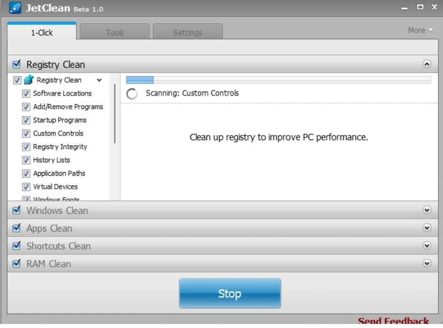 jetclean scan process