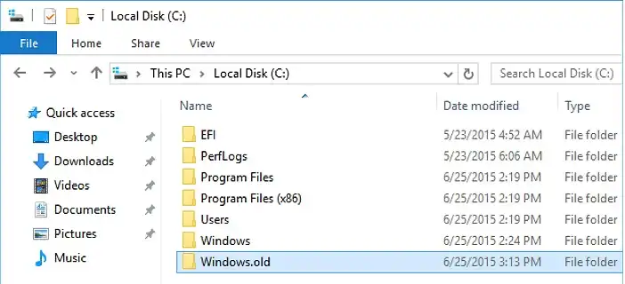 windows storage sense old files